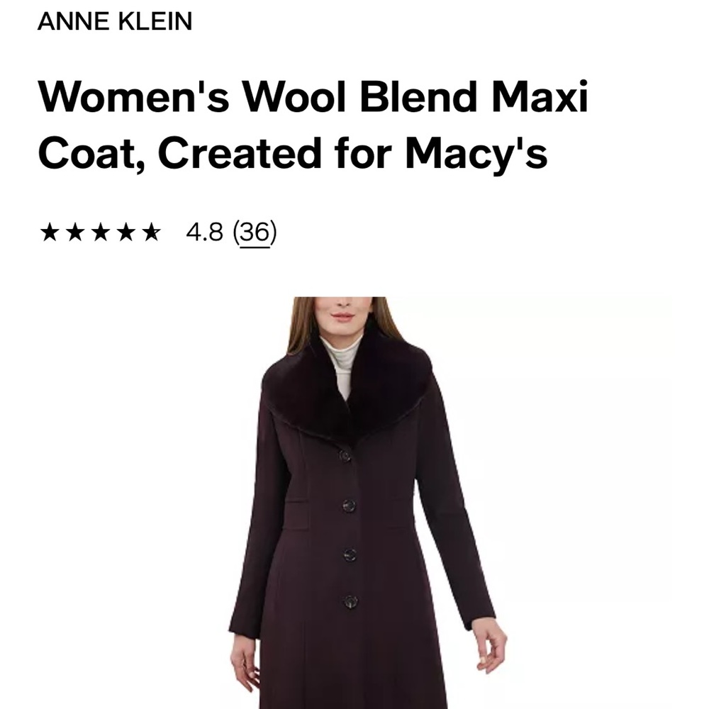 SOLD! NWT Anne Klein cashmere wool blend maxi coat